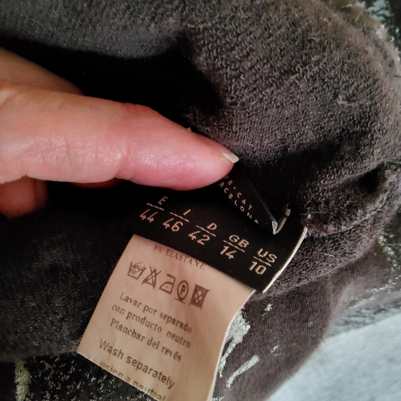 Isabel de Pedro Knit Artsy Distressed Painted Sweater Top Bohemian Size 10 - Picture 8 of 9